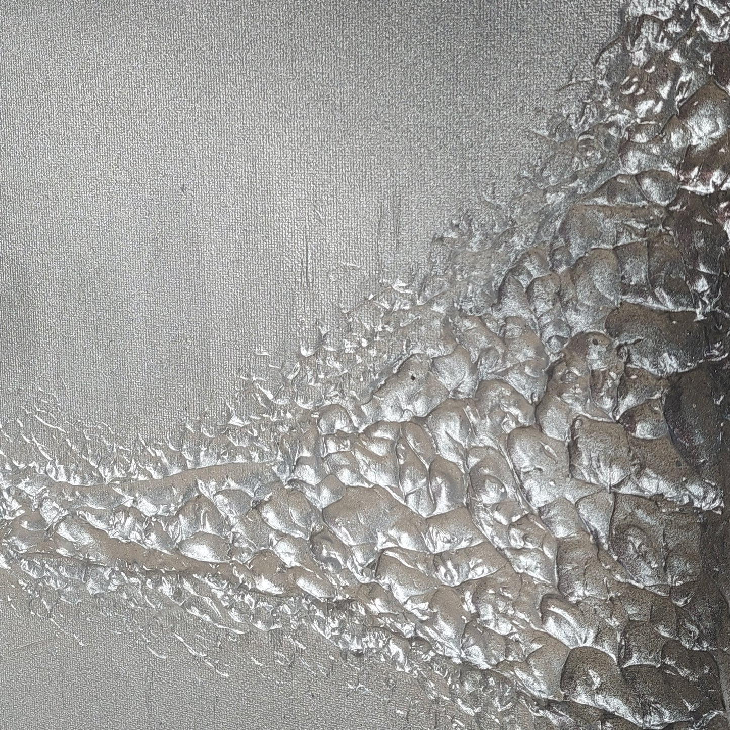 Grey and silver textured original abstract canvas painting, lakeshore by julie bevan art