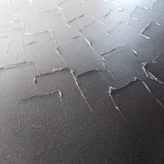 Glacial, Original Canvas Painting, Metallic white silver and black