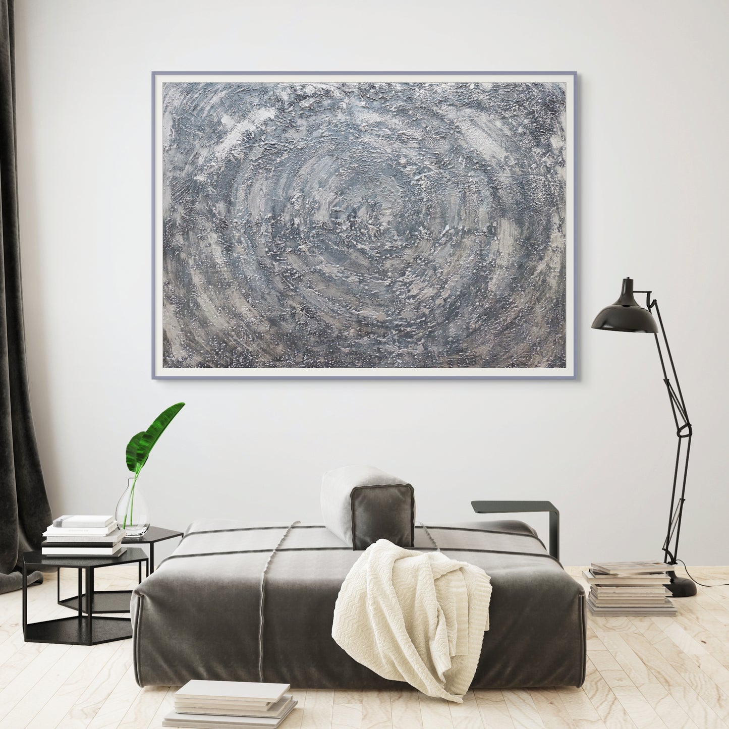 limited edition fine art print. Grey, silver and black abstract seascape