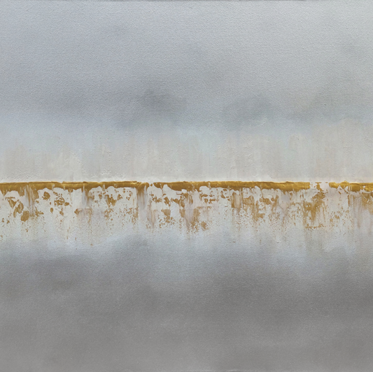 Falling through the cracks 7Gray and Gold abstract image