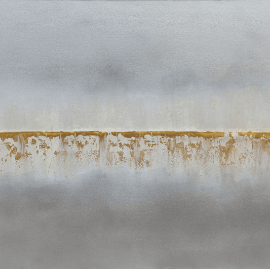 Falling through the cracks 7Gray and Gold abstract image