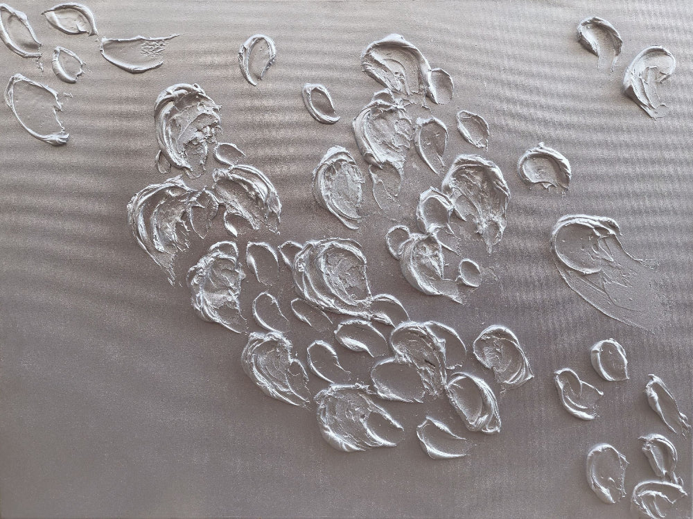 Frozen, Original 3D Canvas Painting, textured silver, full detailed photo