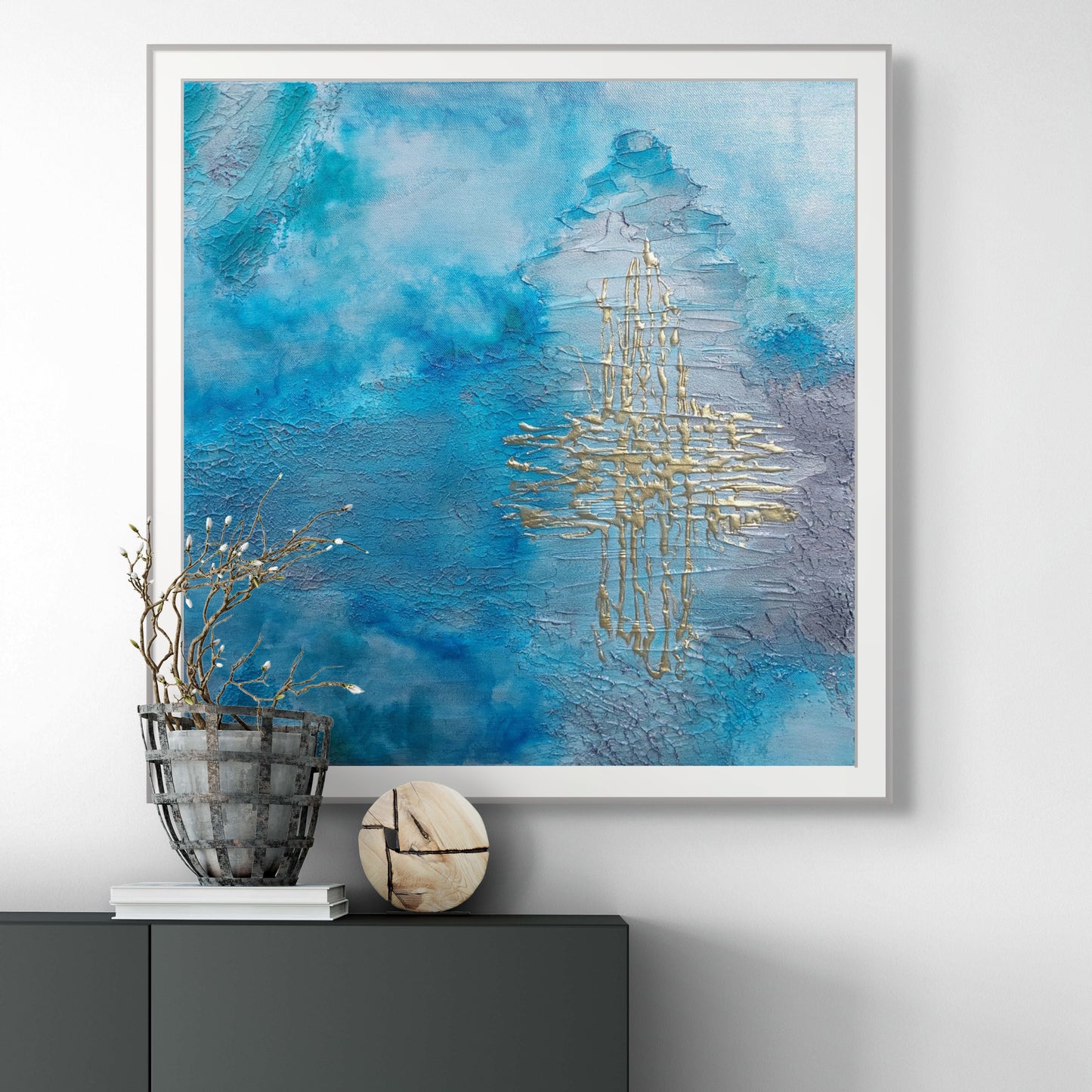 Not a Cross 50x50cm - Giclée Print Blue and Gold limited edition print