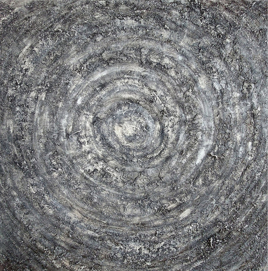Artistic depiction of concentric circles with a textured surface.