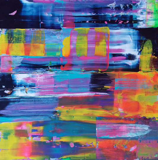 Multi-colour abstract Limited Edition Fine Art print Midnight by Julie Bevan