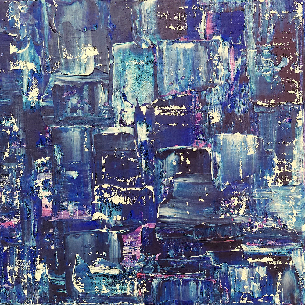 Samhain no. 2 limited edition art print, abstract with blue, pink, cream colours