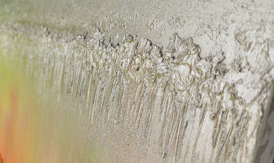 Close-up of a textured surface with a brush stroke effect Otoño textured abstract original painting by Julie Bevan