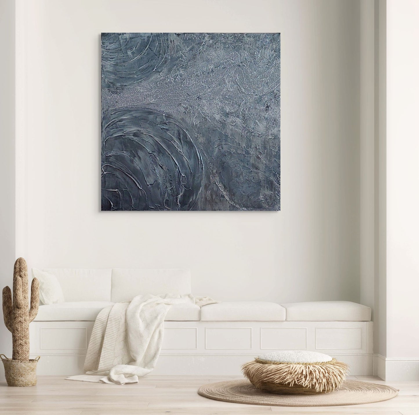 Grey and black textured canvas art
