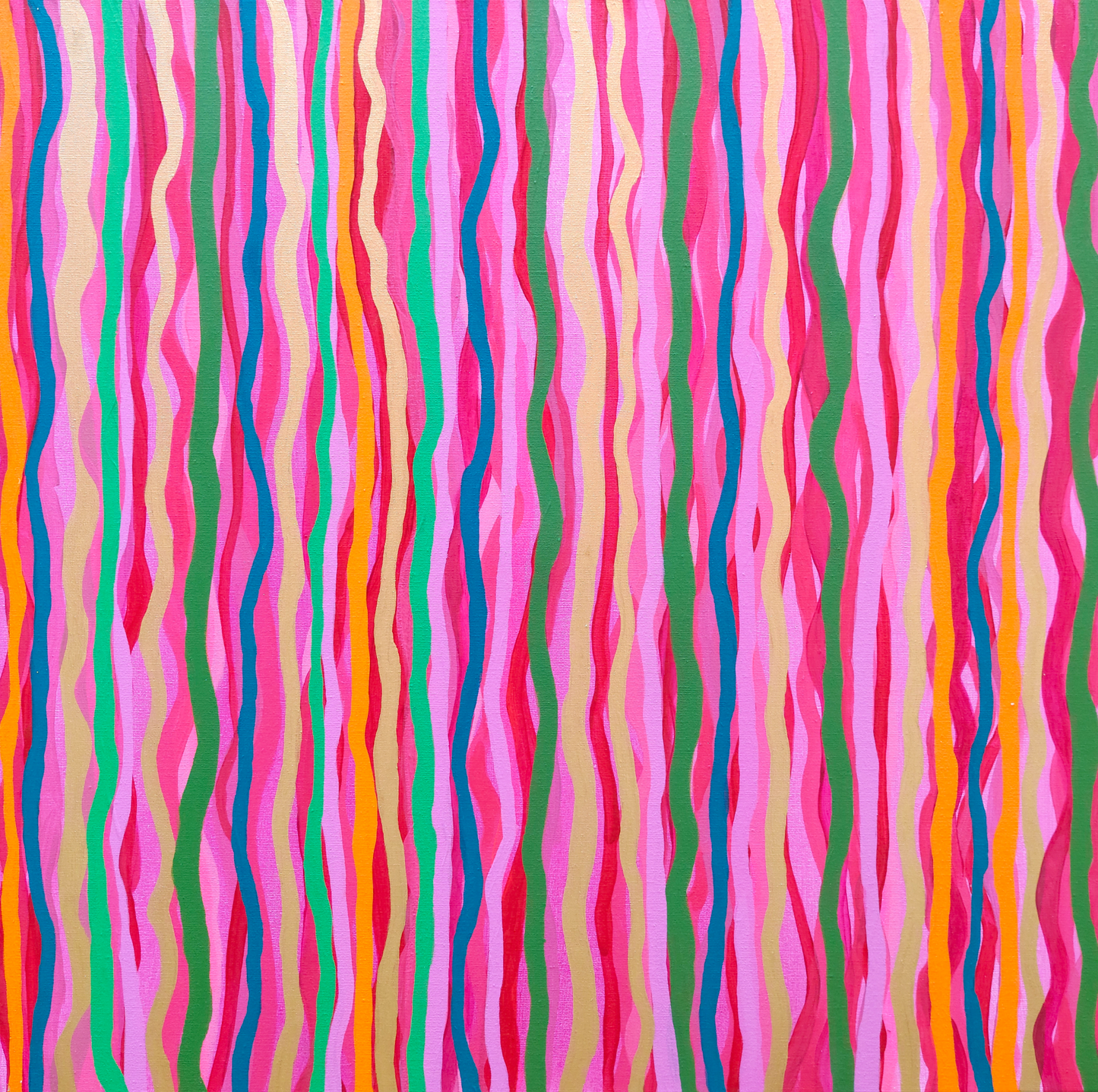multicolour stripes original canvas painting
