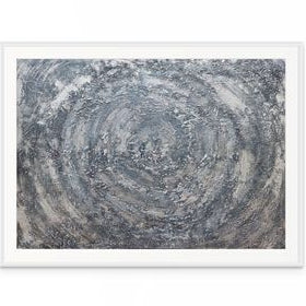abstract textured silver grey art print
