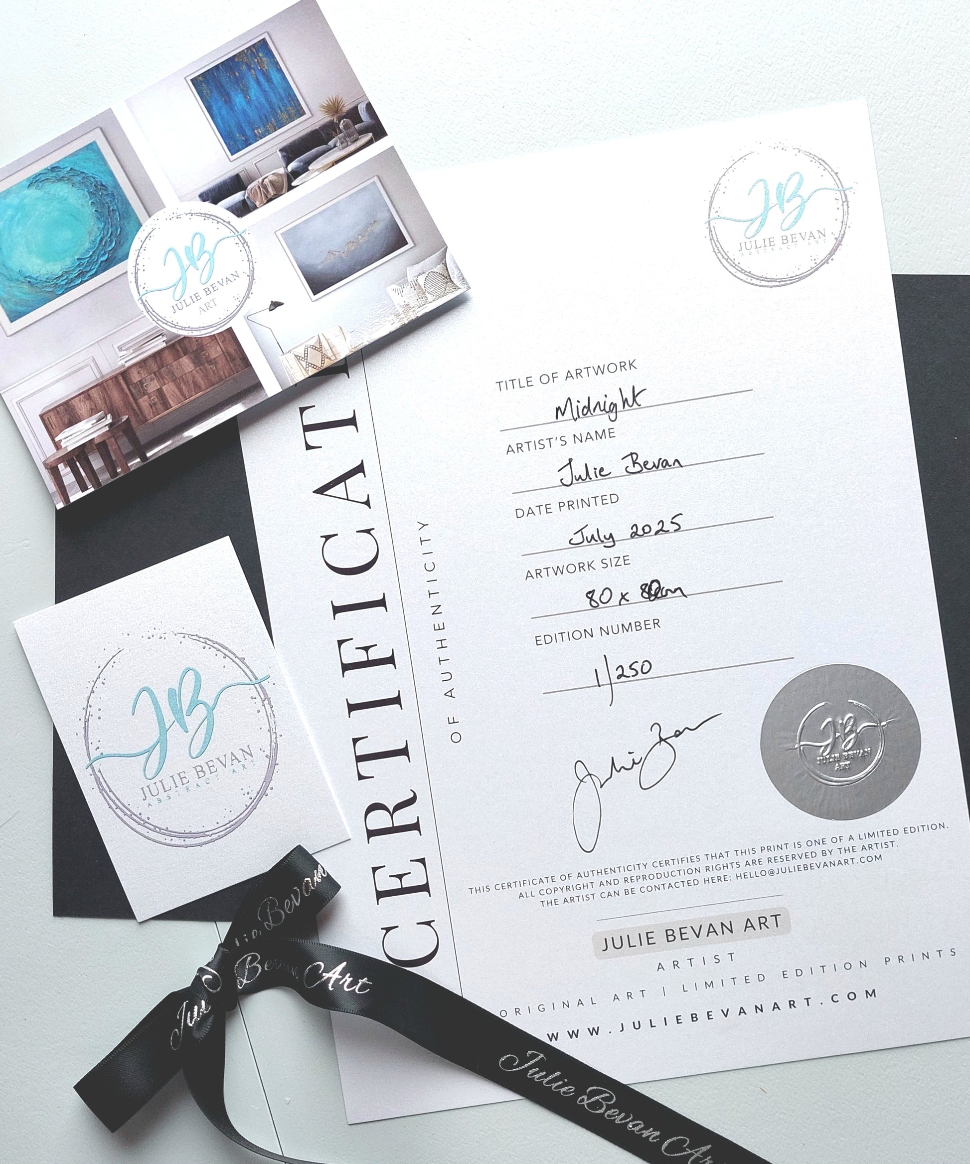 certificate of authenticity example julie bevan art
