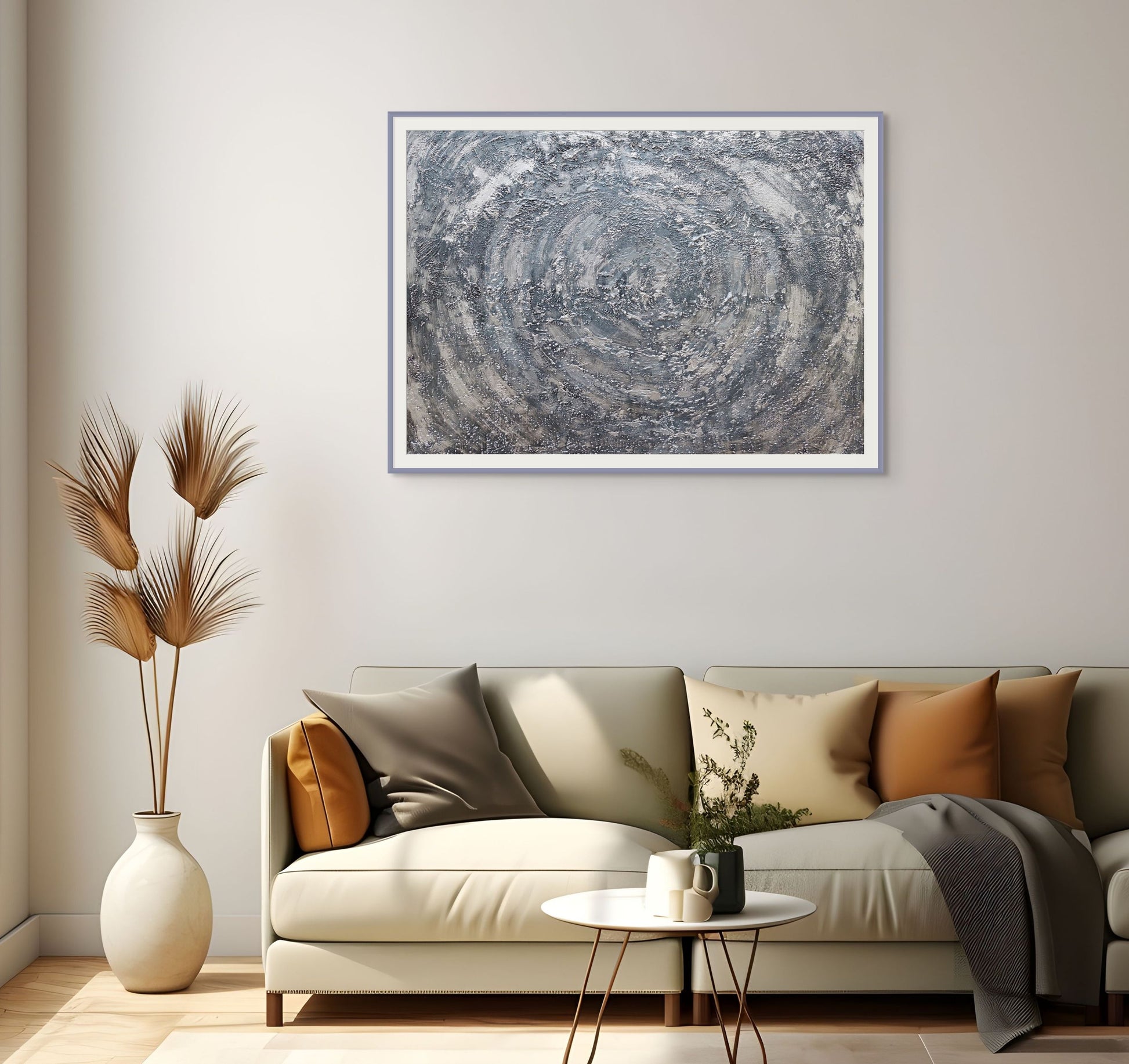 limited edition fine art print. Grey, silver and black abstract seascape