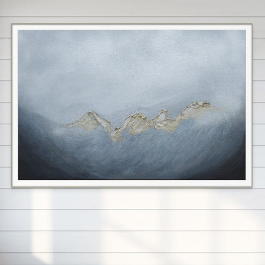 Dusk 75x50cm - Giclée Print Silver and gray abstract painting