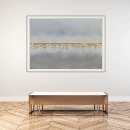 Falling through the cracks 70x50cm - Giclée Print Gray and Gold abstract image