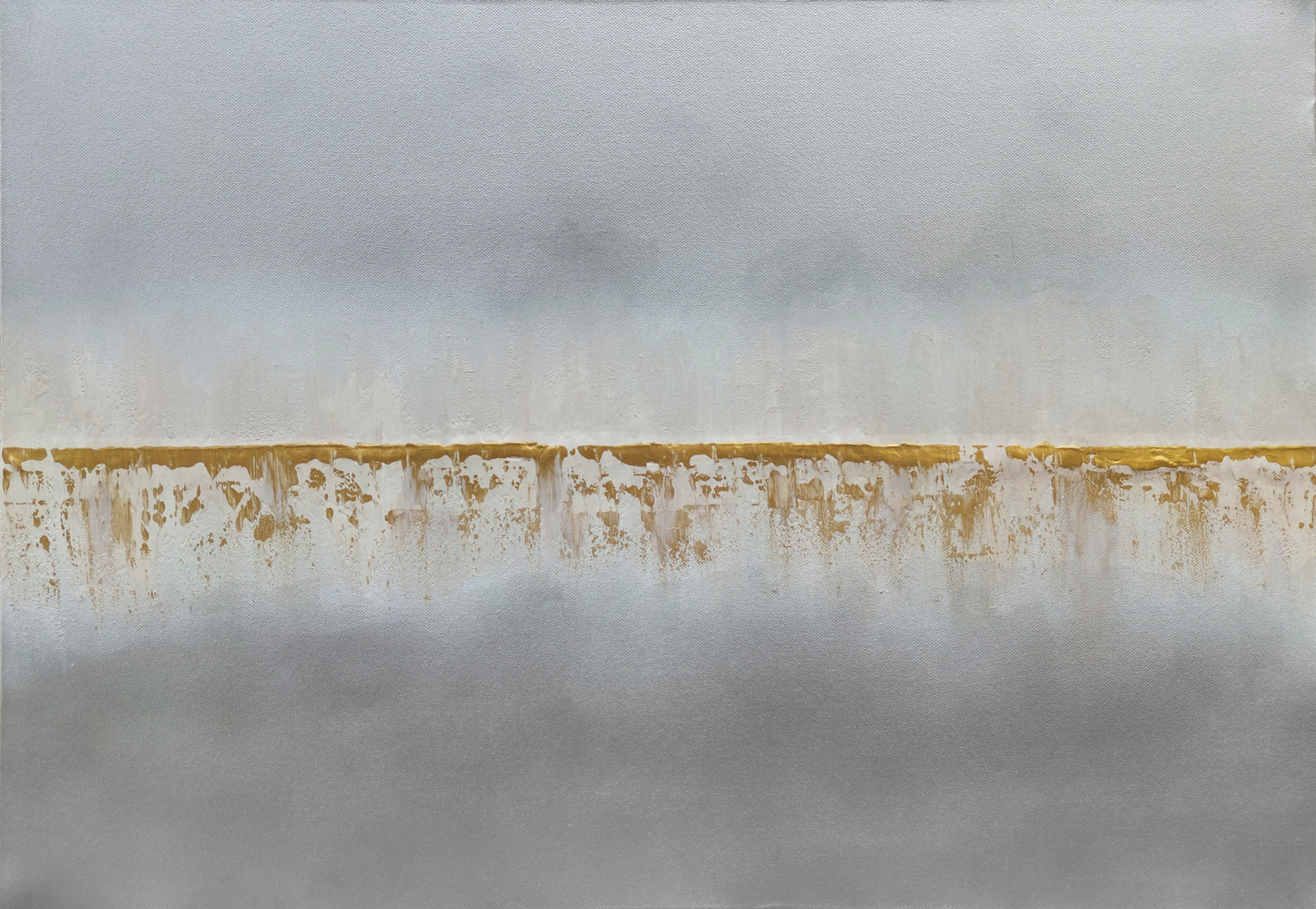 Falling through the cracks 70x50cm - Giclée Print Gray and Gold abstract image