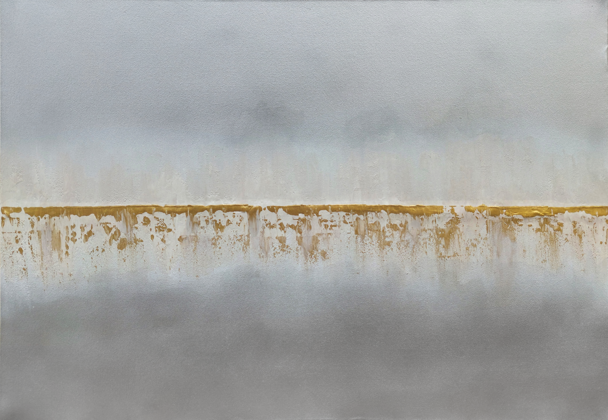 Falling through the cracks 70x50cm - Giclée Print Gray and Gold abstract image