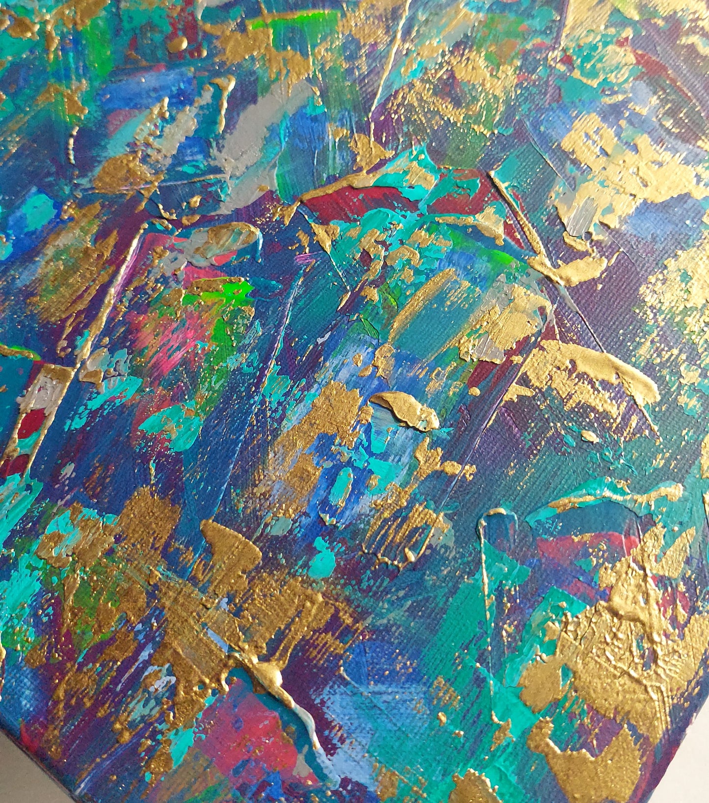 Close up of abstract canvas Kimono inspired by Japanese culture and traditional textiles