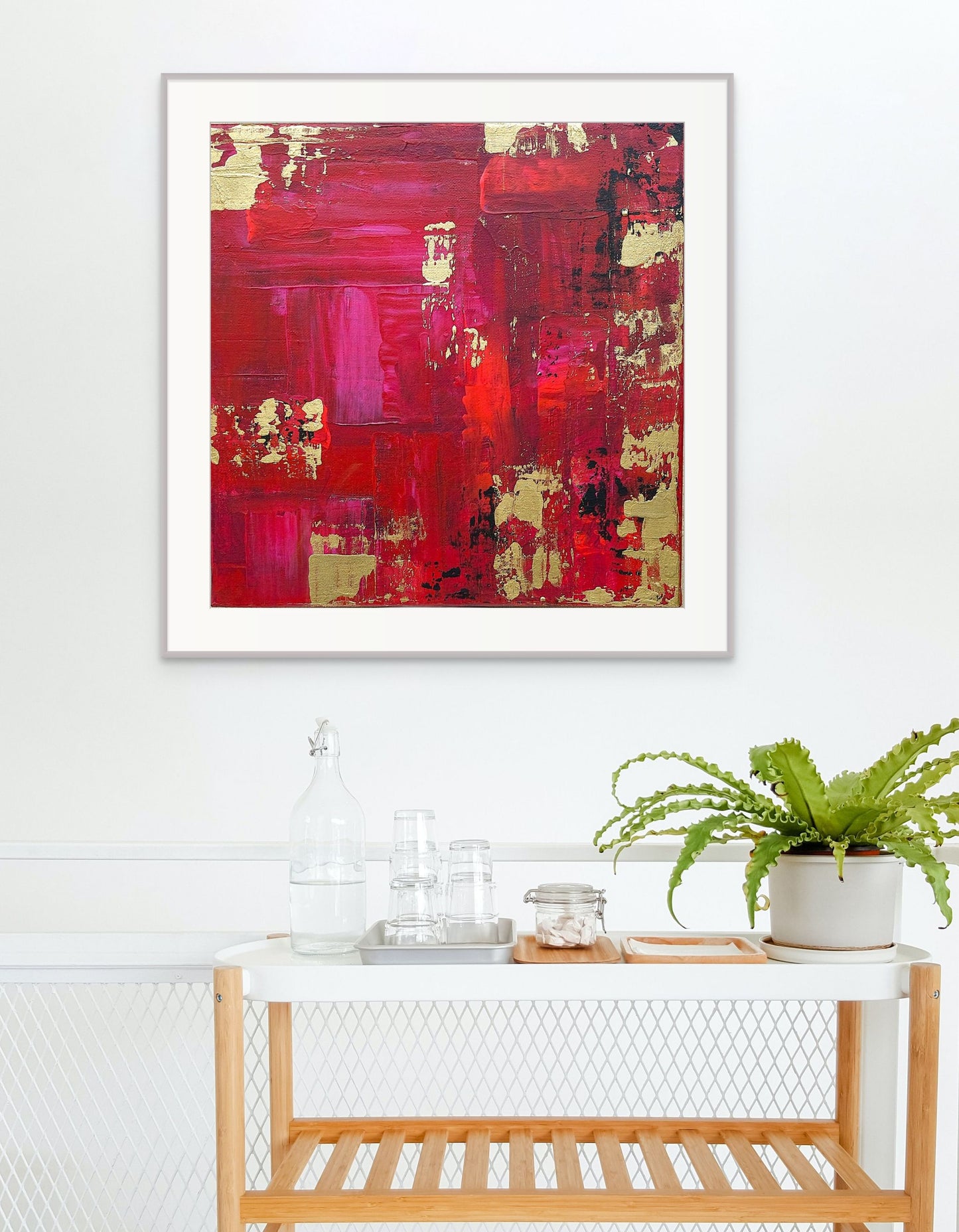 Samhain No. 1 red, gold, pink and black abstract limited edition fine art print