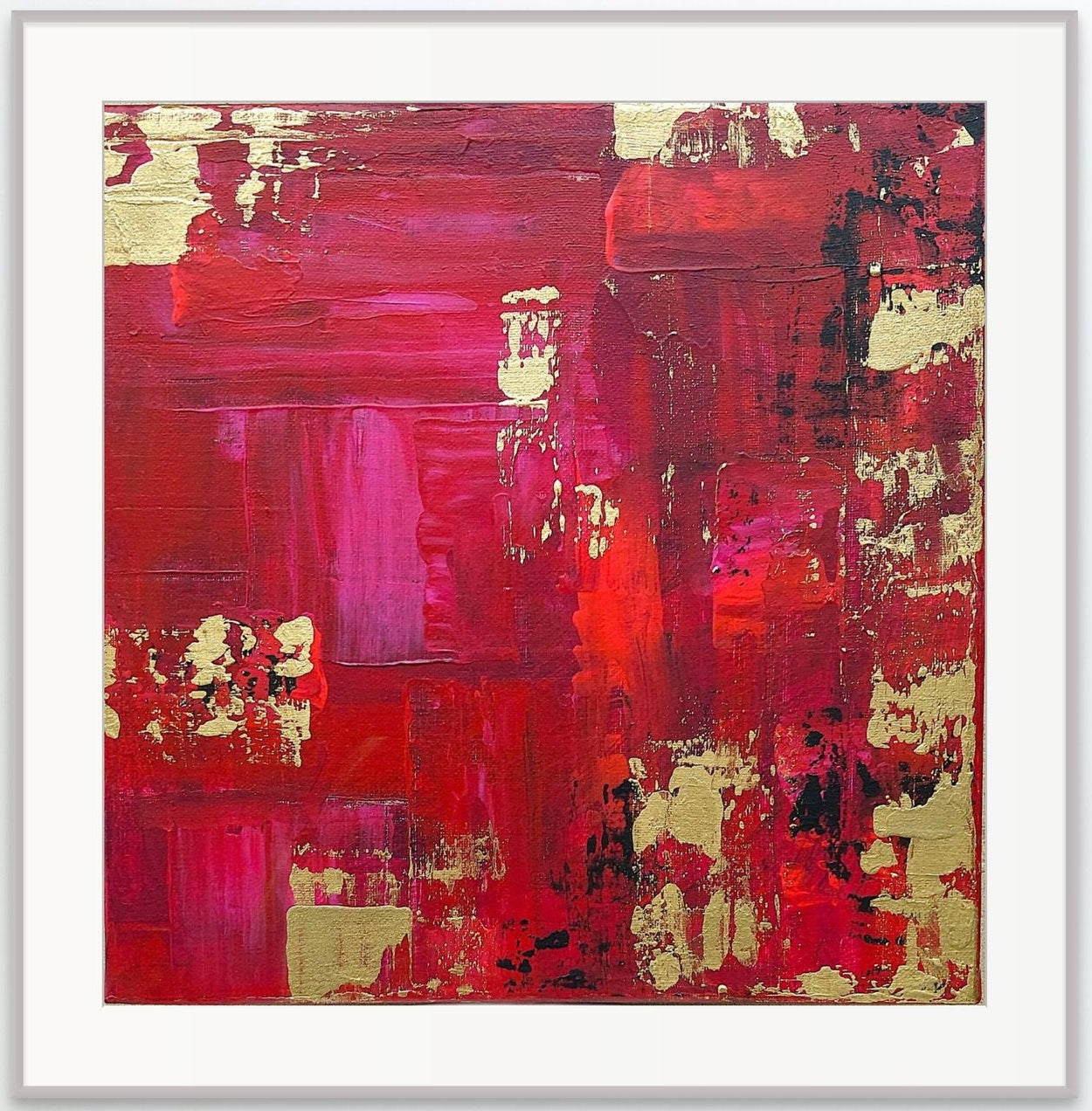 Samhain No. 1 red, gold, pink and black abstract limited edition fine art print