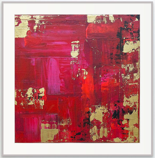 Samhain No. 1 red, gold, pink and black abstract limited edition fine art print