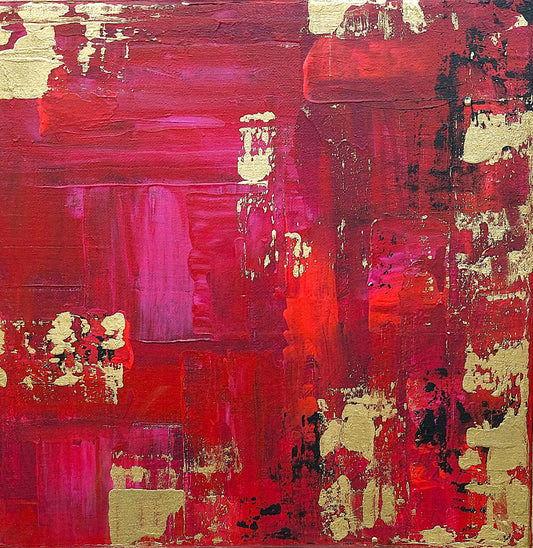 Samhain No. 1 red, gold, pink and black abstract limited edition art print