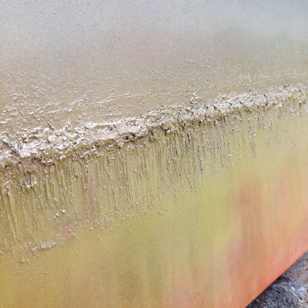 Close-up of a textured surface with a gradient. Otoño textured abstract original painting by Julie Bevan