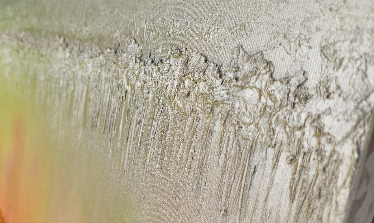 Close-up of a textured surface with a brush stroke effect Otoño textured abstract original painting by Julie Bevan