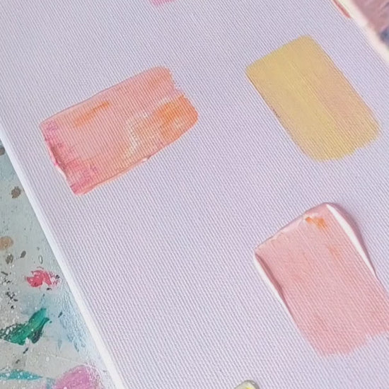Hand-painted detail video of original painting titled Gelato by Julie Bevan