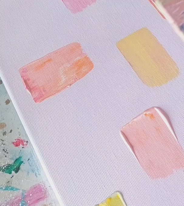 Hand-painted detail video of original painting titled Gelato by Julie Bevan