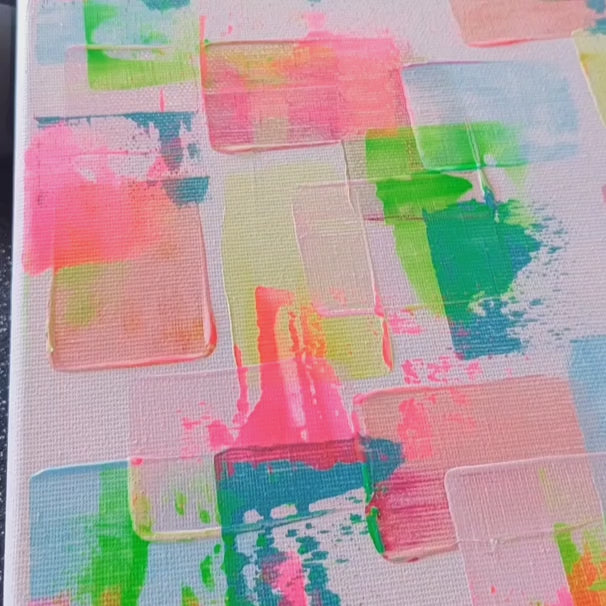Hand-painted detail video of original painting titled Gelato by Julie Bevan