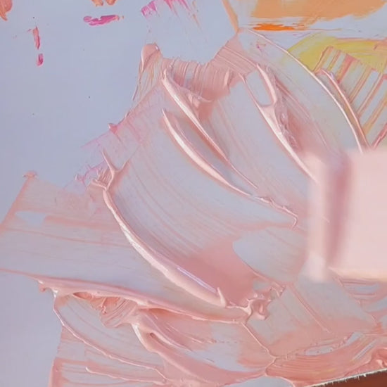 Hand-painted detail video of original painting titled Gelato by Julie Bevan