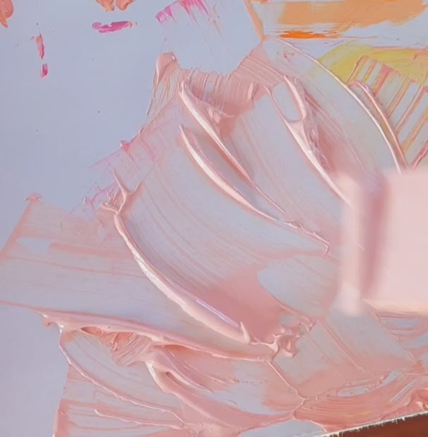 Hand-painted detail video of original painting titled Gelato by Julie Bevan