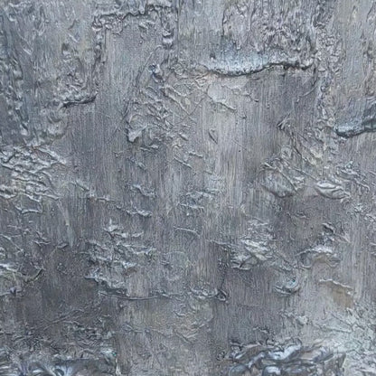 video of Grey, black and white heavily textured acrylic painting
