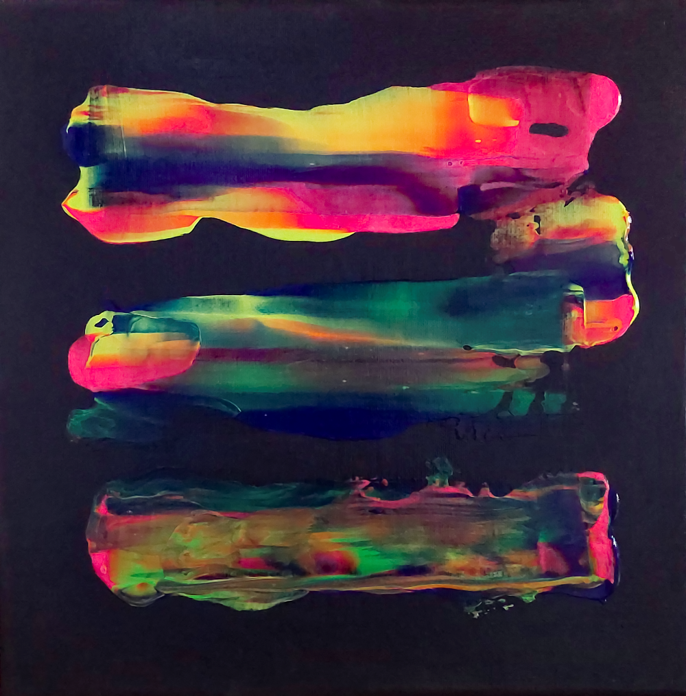 Abstract art with colorful brush strokes on a dark background