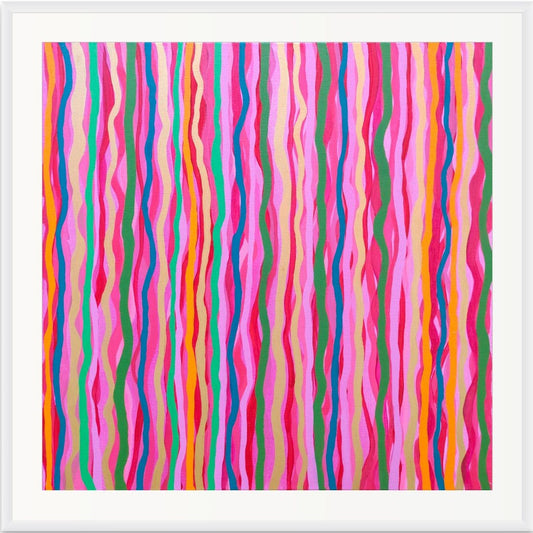 Colorful wavy pattern on a white background