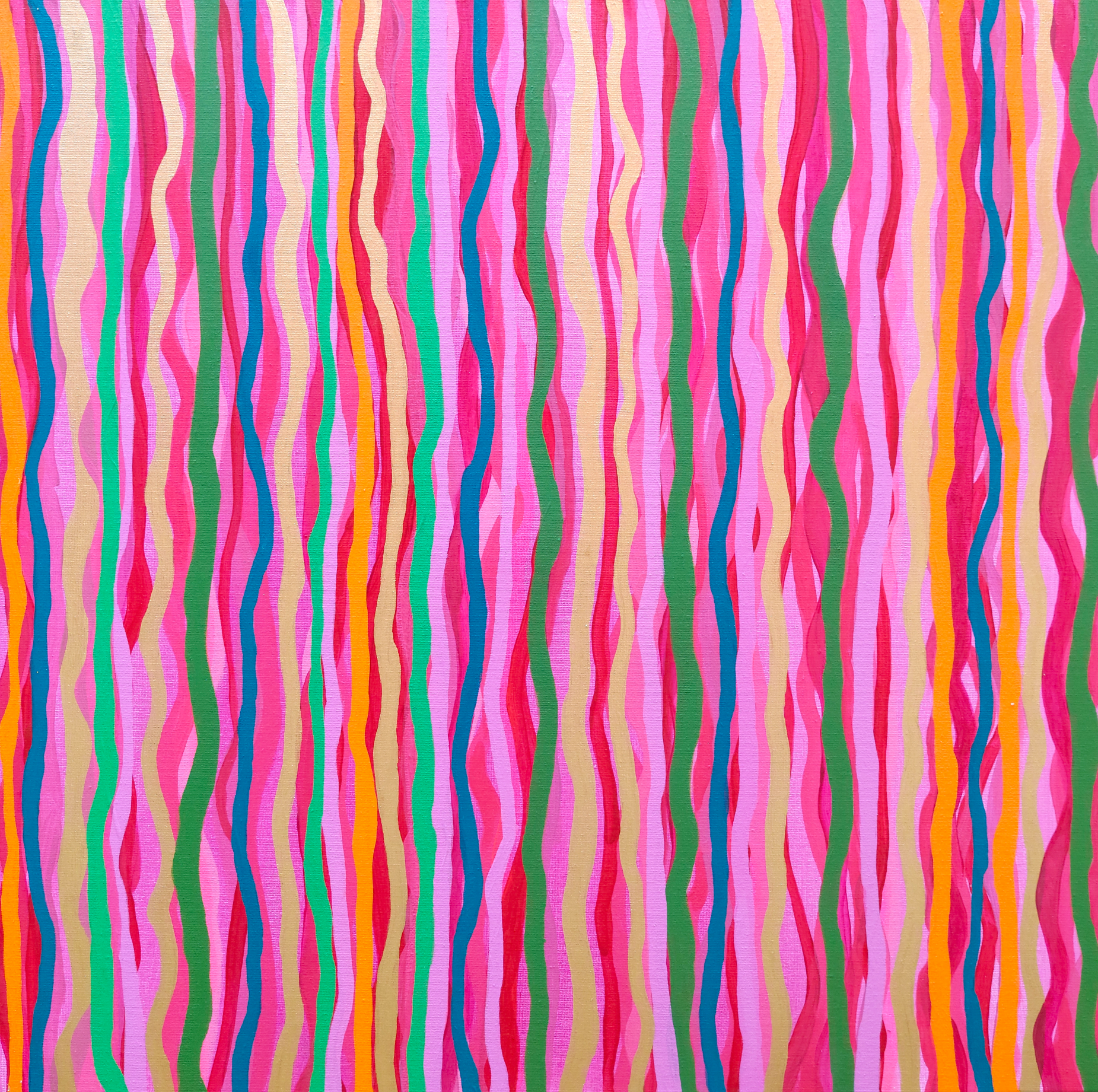 multicolour stripes original canvas painting
