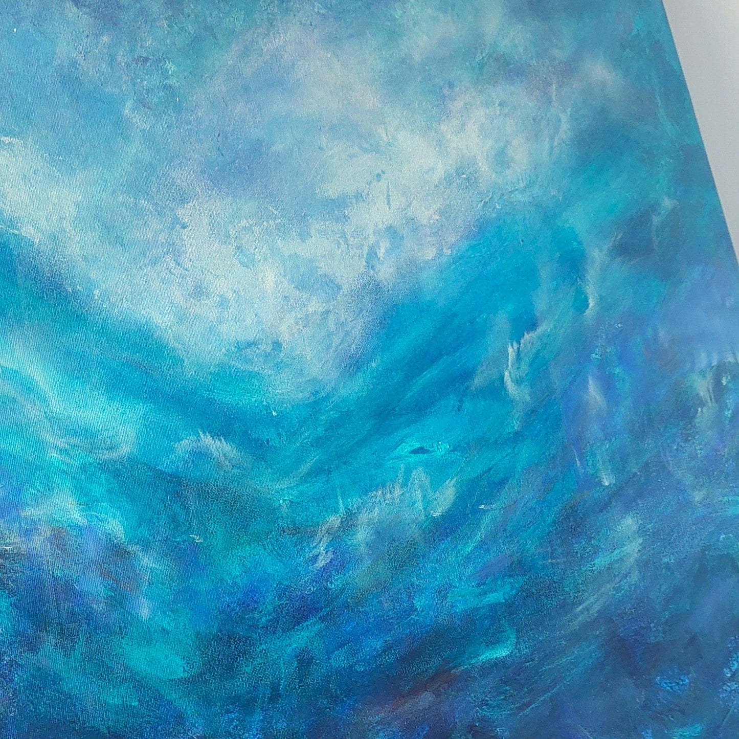 Abstract painting with swirling blue Swiss Blue Original Painting by Julie Bevan