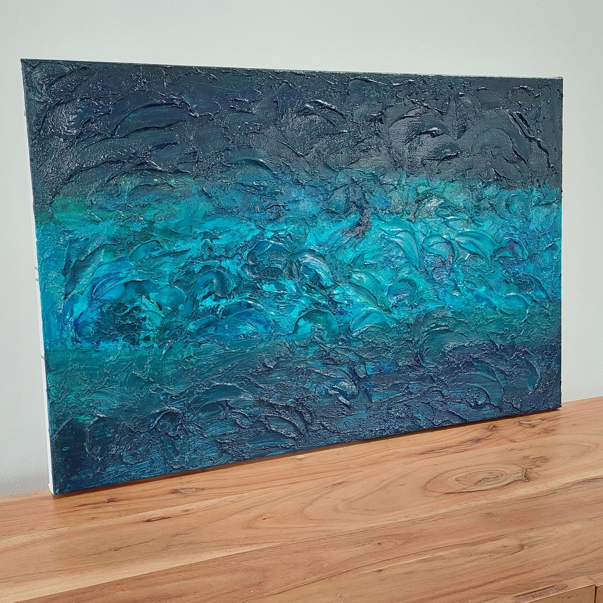 Textured Ocean Painting | Waves Artwork | Home Wall Art | Acrylic Sea Painting | Office Decor | Modern Coastal Art | Abstract Seascape Art