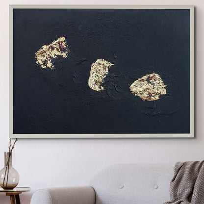 Black and multicolour acrylic canvas art with gold leaf